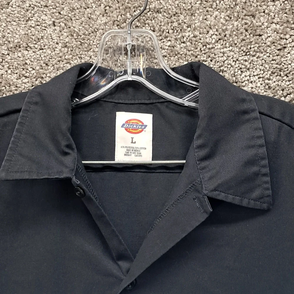 Dickies Mens Black Short Sleeve Button Up Work Shirt Large‎ 1574 BK